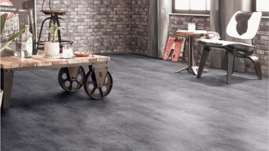 VINYL FLOORING - 200-ICONIK 260D-VINTAGE CONCRETE-BLACK - TVF 27125151