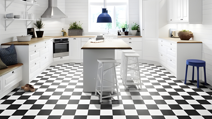 VINYL FLOORING - 400-ICONIK 280Tex - Logis GREY & WHITE - TVF 240008138