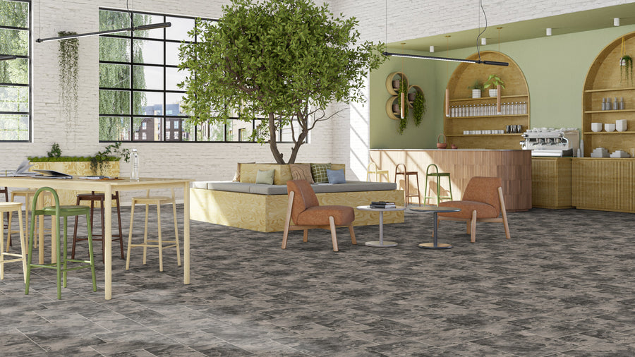 VINYL FLOORING - ICONIK 260 - Rustic Slate DARK BLACK TVF - 27123041