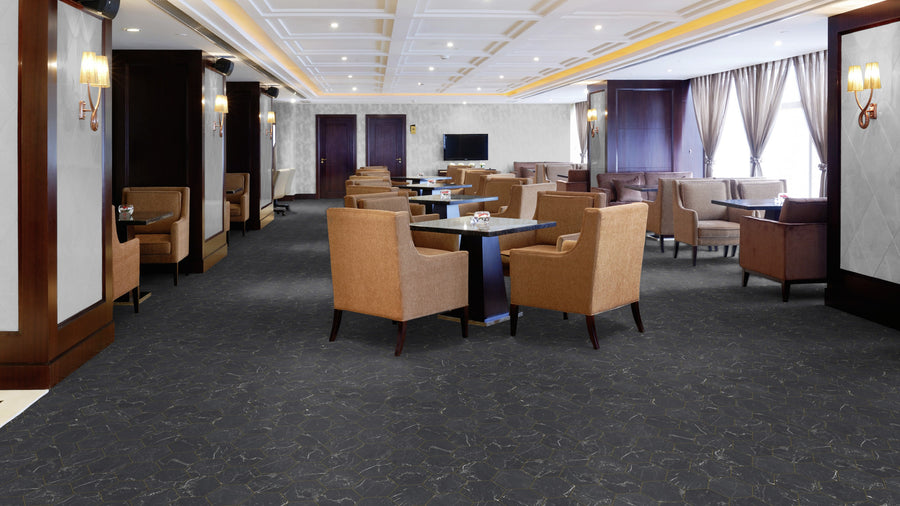 VINYL FLOORING - ICONIK 260 - Nero Marquine Hexagon GOLD - TVF 27123008