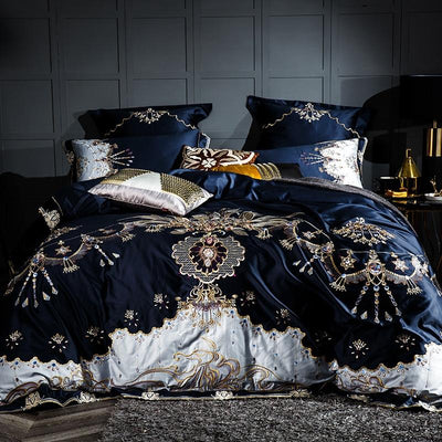 Egyptian Cotton Blue Purple Bedding Set Bed