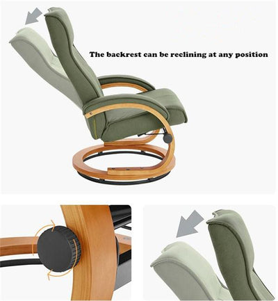 Swivel Recliner Chair With Ottoman Chaise Lounge Armchair