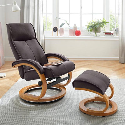 Swivel Recliner Chair With Ottoman Chaise Lounge Armchair