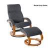 Swivel Recliner Chair With Ottoman Chaise Lounge Armchair Dark Gray Color