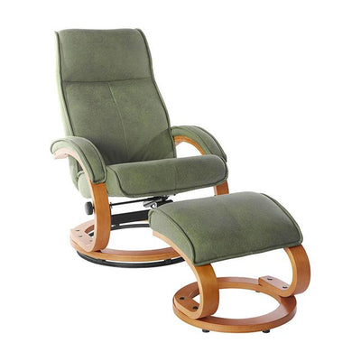 Swivel Recliner Chair With Ottoman Chaise Lounge Armchair Green Color