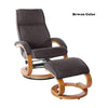 Swivel Recliner Chair With Ottoman Chaise Lounge Armchair Brown Color
