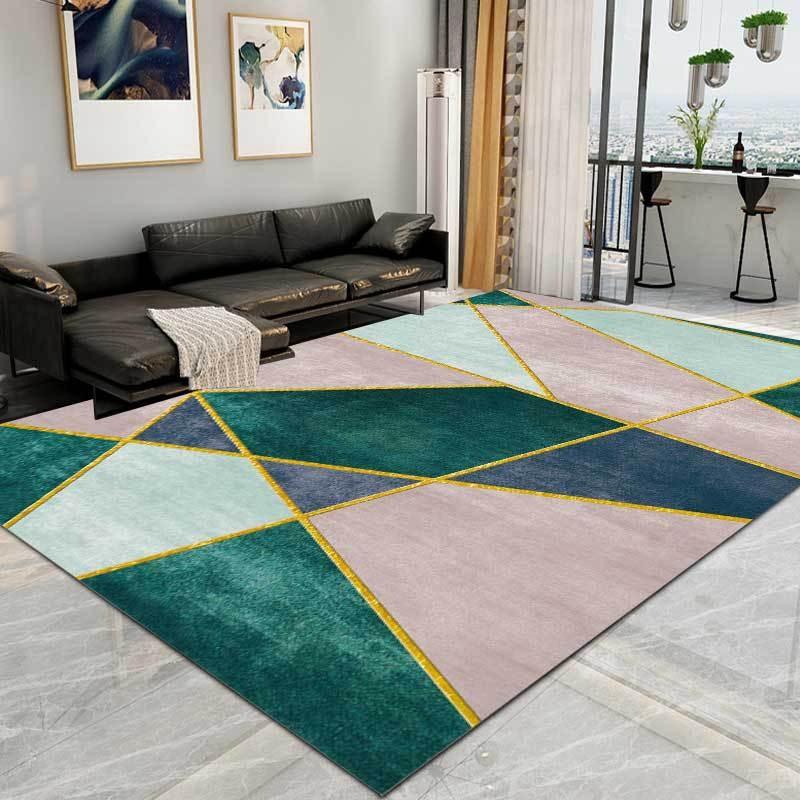 Black Yellow Geometric Rug Sprg708 Area Rugs