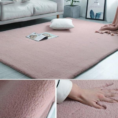 Rabbit Fur Rug 100X160Cm(39X63In) / Pink Area Rugs