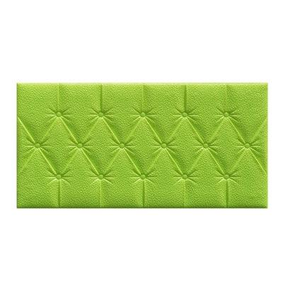 Soft 3D Clad Board Waterproof Wall Sticker Light Green / 30Cmx59.5Cmx2Pcs Wall Panels