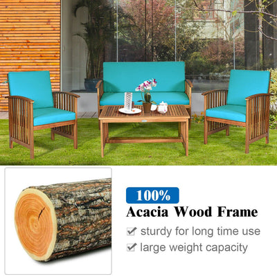 Spectra Sofa:  4Pcs Patio Solid Wood Furniture Set Sposf18 Sofa