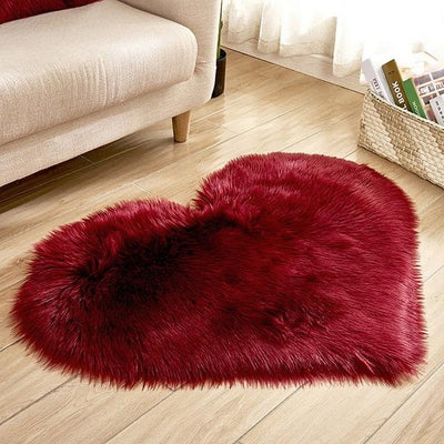 Sheep Skin Heart Rug Sprg704 30X40Cm Long Velvet / China Red Wine Area Rugs