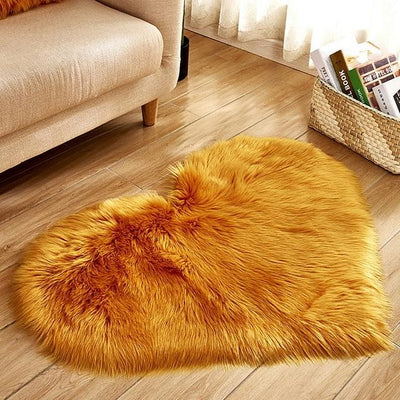 Sheep Skin Heart Rug Sprg704 30X40Cm Long Velvet / China Camel Area Rugs