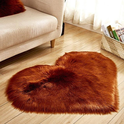 Sheep Skin Heart Rug Sprg704 30X40Cm Long Velvet / China Coffee Area Rugs