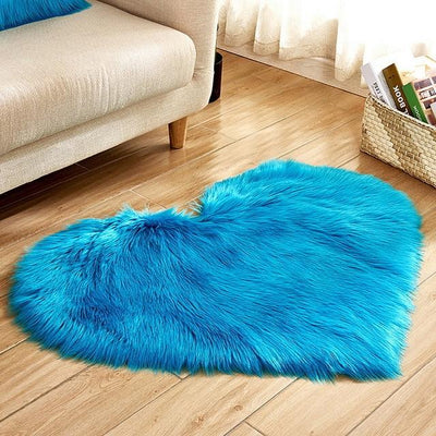 Sheep Skin Heart Rug Sprg704 30X40Cm Long Velvet / China Deep Blue Area Rugs