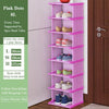 Vertical Shoe Rack Dustproof Cabinet Easy Assembly Organizer Shelf Space-Saving Conner Closet Holder