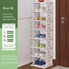 Vertical Shoe Rack Dustproof Cabinet Easy Assembly Organizer Shelf Space-Saving Conner Closet Holder