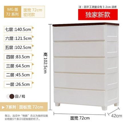 2-7 Drawers Ultralight Kids Storage Cabinet 73Cm Width White / 3 Drawer